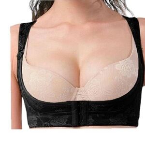 Chic Shaper  Push Up Bra Small Black Lace Adjustable Straps -M (36-38)